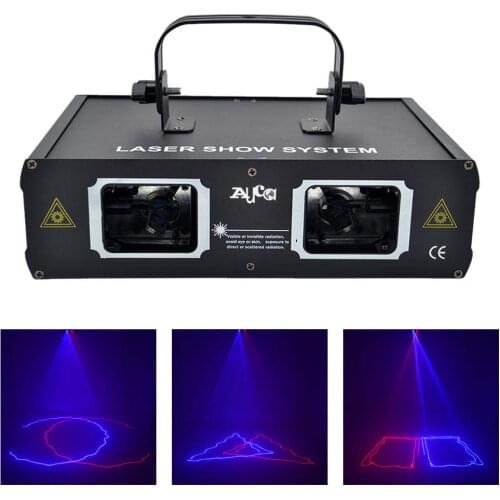 AUCD 2 Lens Red Blue RB Beam Projector Laser Light DMX 512 Professional DJ Party Show Club Holiday Home Bar Stage Lighting 506RB