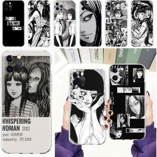 Junji Ito Tomie Tees Transparent Case For Apple iPhone 11 12 Pro Max 7 8 Plus XR SE 2020 X XS 6 6S 5 5S Soft Phone Cover Funda