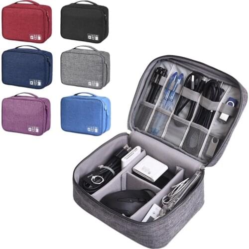 Travel Closet Organizer Case for Headphones Digital Portable Zipper Accessories Charger Data Cable USB Cosmetics Storage Bags
