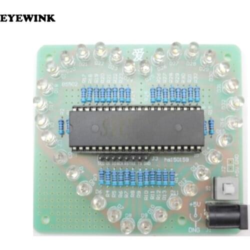 DIY Electronic Kit Heart Shape Colorful LED Module Love Water Light STC89C52 Parts & Components