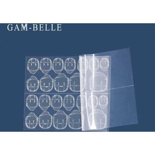 GAM-BELLE 120tips 5 Sheets Nail Glue Sticker Double Sided Adhesive Tape Waterproof Press on Nails Extension Manicure Tool