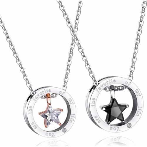 FATE LOVE Fashion Lovers Jewelry Boy Girl Couples Necklaces & Pendants for Women Men stainless steel Chains