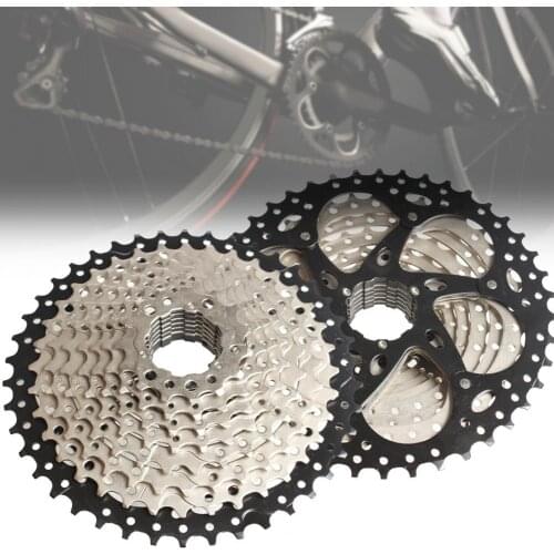Mountain Bike 10S 11-42T Bicycle Flywheel Hollow-carved Design Anti-deform Metal Bicycle Cassette Flywheel Supplies for Cycle