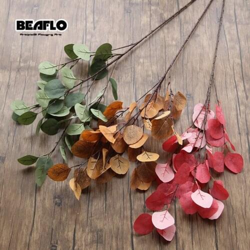 1pc 80cm Long plantas artificiais greenery fake plant Artificial Leaf Eucalyptus Apple leaf for Garden Party Wedding Decoration