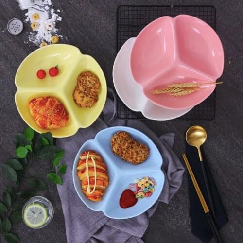 Candy Color Ceramic Divider Bowl Childrens Divided Home School Food Household Separation Fruit Dessert Dried Fruit Plate