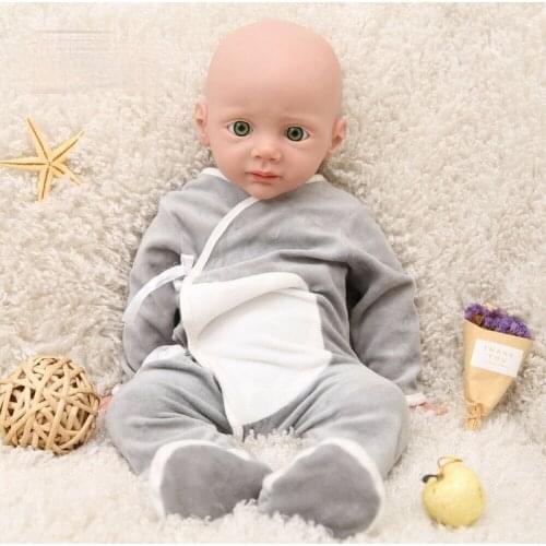 Big Eyes Boy Handmade Silicone Reborn Baby Waterproof Doll 20"5000g Lifelike Reborn Baby Dolls Full Body Silicone