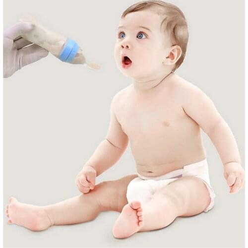 120ml Baby Silicone Feeding Bottle Newborn Toddler Food Supplement Rice Cereal Dispensing Spoon