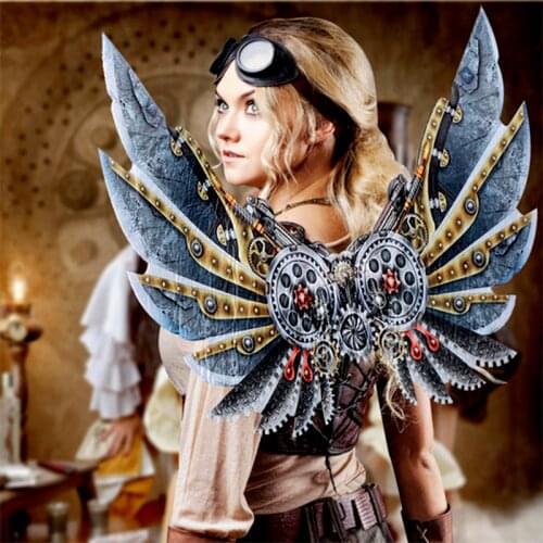 Adult Childrens Mechanical Punk Decorative Wings Halloween Masquerade Party Fashion DIY Decoration Props Stage Event Cosplay