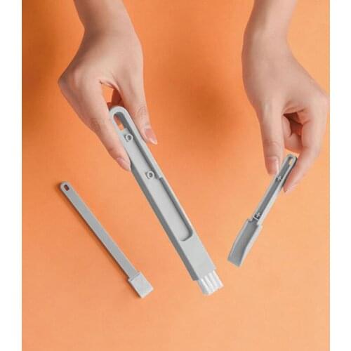 Mini Dustpan Brush Three-in-one Crevice Cleaning Tool Groove Keyboard Nylon Door and Window Crevice Decontamination Supplies