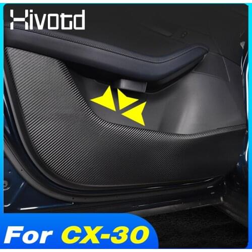 Car Door Anti Kick Pad Sticker For Mazda CX 30 CX-30 2021 2020 Anti-Scratch Protector Mat Carbon Fiber Film Interior Accessories