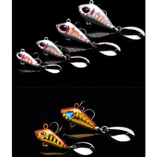 New Metal Mini VIB With Spoon Fishing Lure 6g 2cm Fishing Tackle Pin Vibration Spinner Sinking Bait