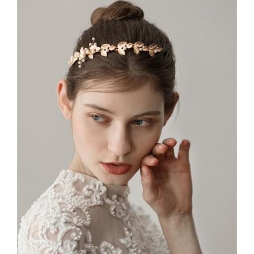 O340 Alloy leaves wedding bridal hair band hairpiece decorative headpiece princess modern middle east arabic hairband