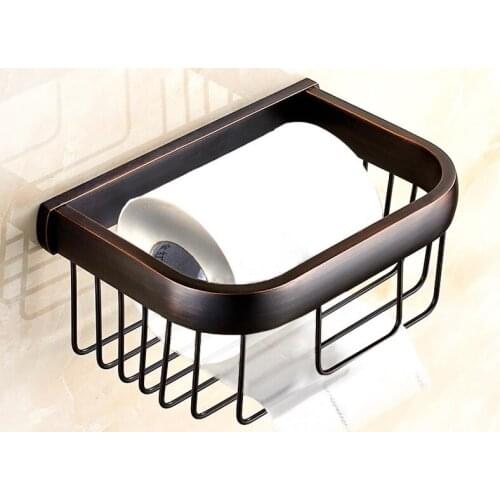 Best quality total brass ORB finished single layer soap basket bathroom shelves accessories brass basket