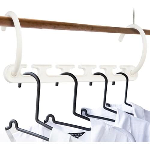 Plastic Multi-fuction Holes Storage Hook clothing Closet Organizer Space Saving Hanger coat rack for wardrobe clothes Bedroom