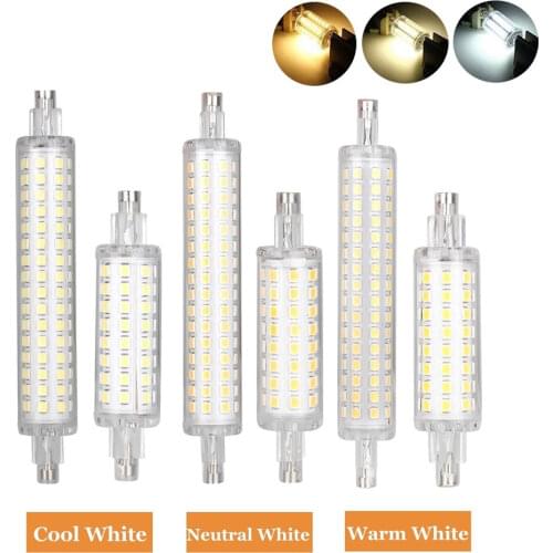 R7S 78mm 118mm Led Lamp J78 J118 2835SMD 64 128 leds Spotlight Replace Halogen Floodlight R7S Lamparas No Flicker 220V 110V