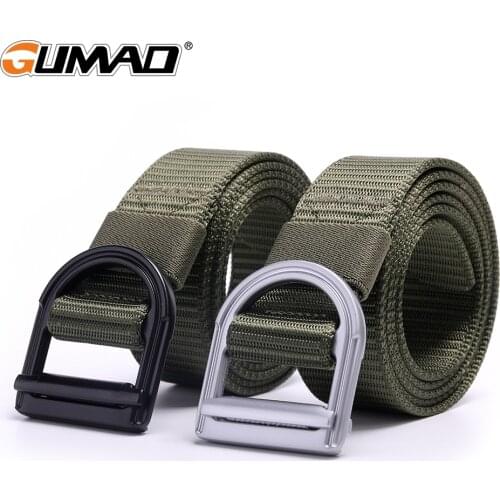 Black Metal Buckle Nylon Tactical Belt Military Waist Support Sports Outdoor Hunting Training Camping Combat Army Waistband Men