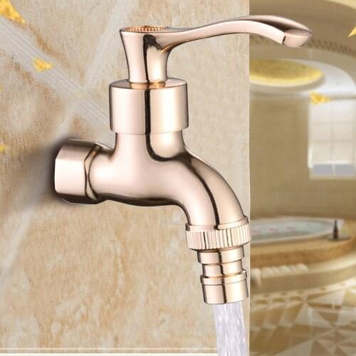 Carved Wall Mount Bibcock Antique Bronze Decorative Outdoor Garden Water Faucets Brass Washing Machine Sink Household Small Tap