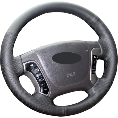 Hand Sew Car Steering Wheel Cover Wrap Leather Suede Volant For Hyundai Santa Fe 2007 2008 2009 2010 2011 2012 Funda Volante