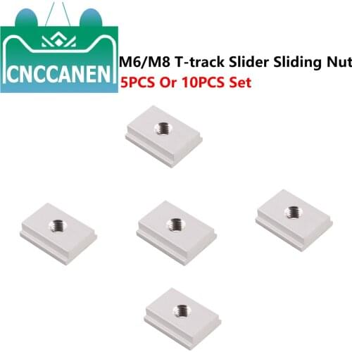 M6/M8 T track Slot Slider Sliding Bar T Slot Nut Aluminum Alloy For 30/45 Type T-Track Jigs Screw Slot Fastener Woodworking Tool