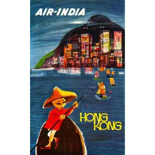 Vintage Chinese Hong Kong Harbour Tourism Travel Retro Poster Canvas Painting DIY Wall Paper Posters Home Decor Gift