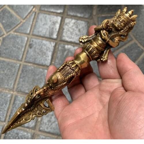 High-quality, Tibetan Buddhist brass sculpture, demon-lowering pestle, multi-style, magic instrument