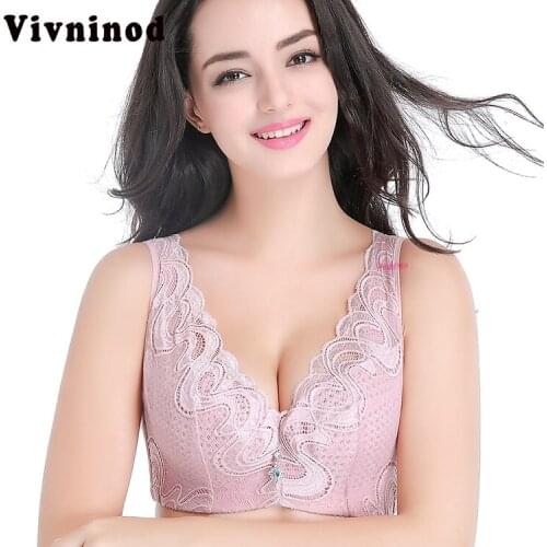 Plus Size Vest Bra bh Push Up Lace Full Cup Large Size Bras For Women Breathable Thin No Padded Sexy Women Lingerie Underwear 42