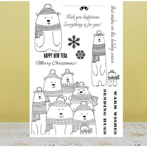 ZhuoAng Winter Bear / Snow Clear Stamps/Seals For DIY Scrapbooking/Card Making/Album Decorative Silicon Stamp Crafts