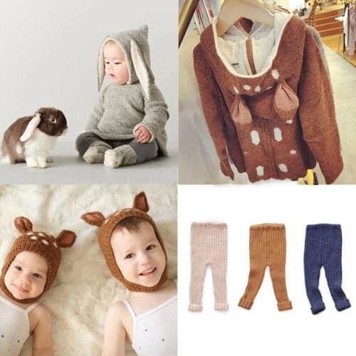 Oeuf Brand 2020 Winter Knit Sweater Back Zipper Baby Pants Girls Fashion Cap Long Sleeve Toddler Cardigan Boys Tops Kids Clothes