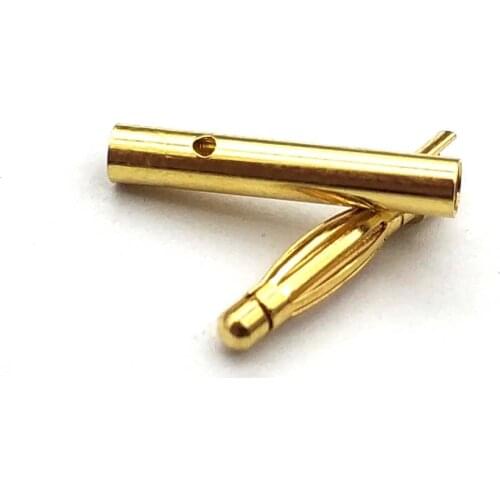 10 pair/lot 2mm Gold Copper Brushless Motor Banana Plug Bullet Connector Plated For ESC Battery