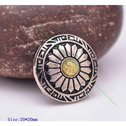 10pcs 20mm Silver Sun Flower Carved Beige Turquoise Leathercraft Hardware Western Belt Leather Conchos Button Screw back