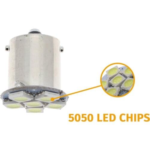 10PCS DC 24volt 10pcs P21W 1156 BA15S P21/5W 1157 BAY15D5050 6 SMD Led Bulb Car White Amber Red led Bulbs Heteropolarity