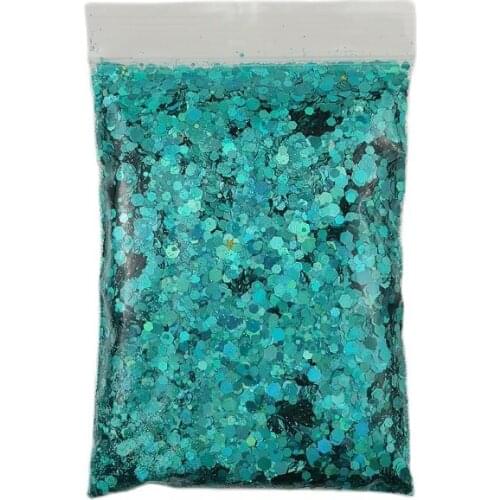 100g/bag Mixed Hexagon Nail Art Glitter Holographic Sequins Decorations Flakes Sparkly Chunky Symphony Color Laser Sequins