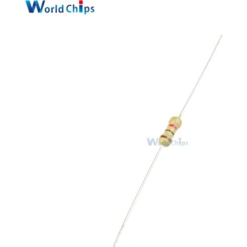 100pcs/lot 1/4w 0.25w 5% Carbon Film Resistor Kit 50 Values Assortment Pack Mix Selection (1R-10MR)