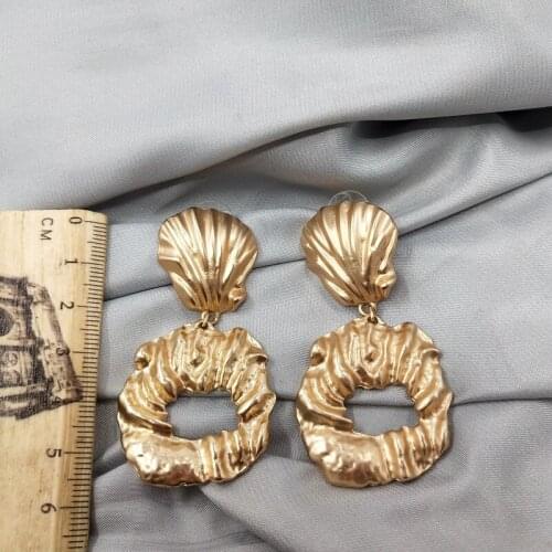 2019 Real Direct Selling Tin Alloy Ethnic Aros Hoop Earrings Earings Jewelry Street Style Simple National Shell Earrings D89