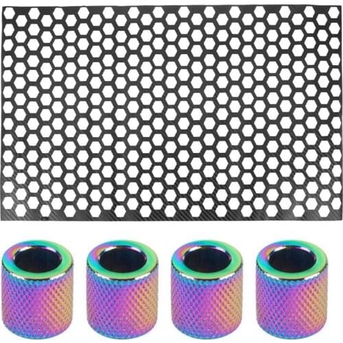 4PCS Colorful Car Headrest Head Rest Collars Rings Decor Headrest Collar Charms & 1x Car Rear Tail Light Lamp Stickers