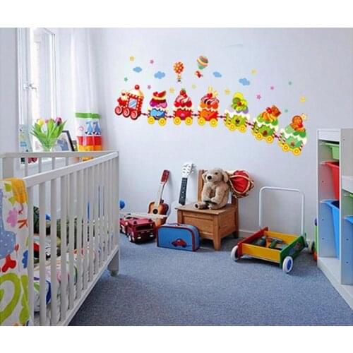 Free Shipping Plastic Plane Ice Cream Train Wall Decals Wall Stickers For Kids Rooms High Qualtiy 2016 New