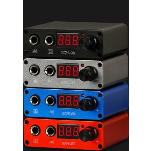 Square Mini Tattoo Power Supply Professional Digital LCD Display Dual Tattoo Power For Rotary Tattoo Machine Gun Tool Accessory