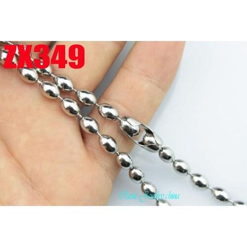 14"-38" length 4.5mm Olive shape bead chain stainless steel necklace fine ladys fashion Jewelry chains parts 20pcs ZX349