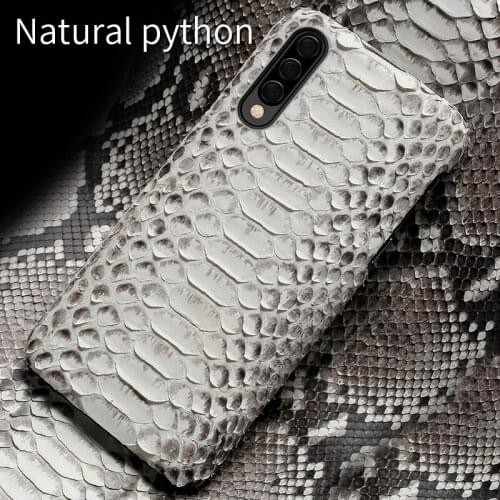 Natural Python leather Phone case For samsung galaxy a50 a70 a30 a40 a8 a7 2018 S10 S7 S8 S9 plus Note 10 Snakeskins back covers