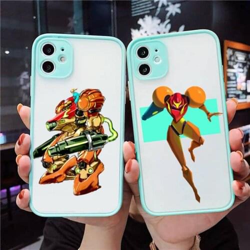 Metroid Phone Case For iPhone 12 11 Mini Pro XR XS Max 7 8 Plus X Matte transparent blue Back Cover