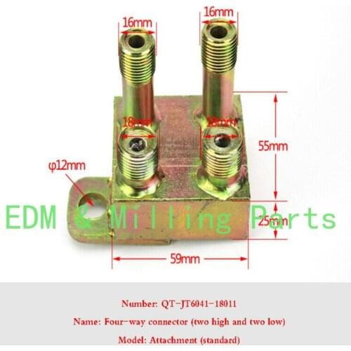 Four Way Connector Bottom Solid #Flat QT-JT6041-18011 M16*2+M18*2 Forklift Data Three Fuel Pipe For Forklift Mill Part