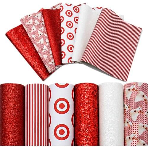 David accessories 20*33cm 6pcs/lot Cartoon Theme Set Synthetic Leather Fabric Set for Bows DIY Handmade Materials,1Yc10518