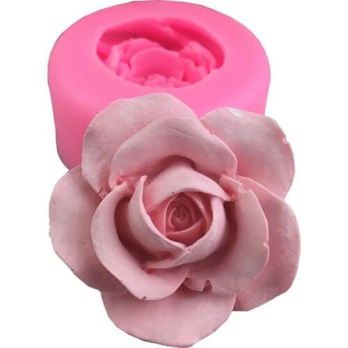 DIY 3D Rose Flower Silicone Soap Mold Fondant Cake Mold Plaster Aromatherapy Handmade Drop Glue Mold