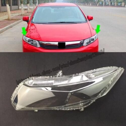 For Honda Civic 2012-2013 Car Front Headlight Lens Lamp Cover Right&Left 2pcs