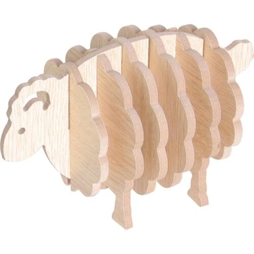 Cute Creative Wooden Coaster Mat Little Sheep Coaster Table Decoration Placemat Heat-resistant Insulation Pad Accessories