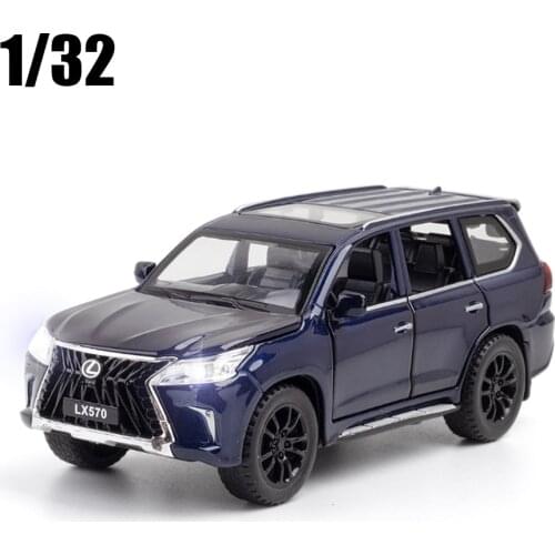 High Simulation 1/32 LEXUS LX570 SUV Alloy Metal Car Model Diecast Vehicles Pull Back Sound Light For Childrens Gift Toy