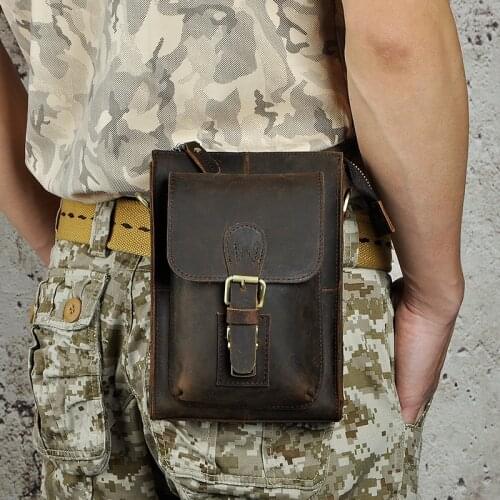 Fashion Leather Multifunction 8" Cross-body Messenger Bag Hook Waist Pack Summer Case Pouch Waist Belt Bag 6402-d