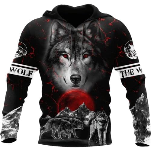 Fashionable Beautiful Night Wolf autumn winter Sweatshirt 3D print Unisex casual Zip Hoodie original street style Hoodie