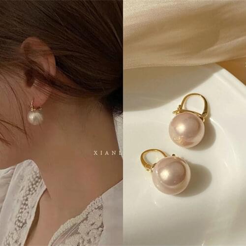Fashion Korean Metal Elegant Hoop Earring Woman 2021 New Vintage Gold Color Geometric Statement Earrings Jewelry Brincos Gift