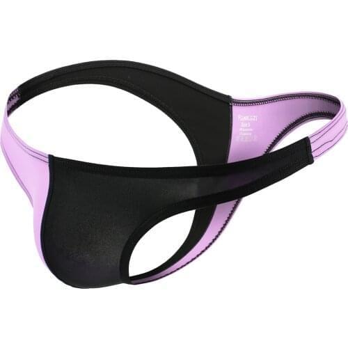 Men Underwear Briefs Contrast Color Swimming Trunks Low Waist Bikini Bottoms Erotic Sexy Bulge Pouch Briefs Underwear Swimwear